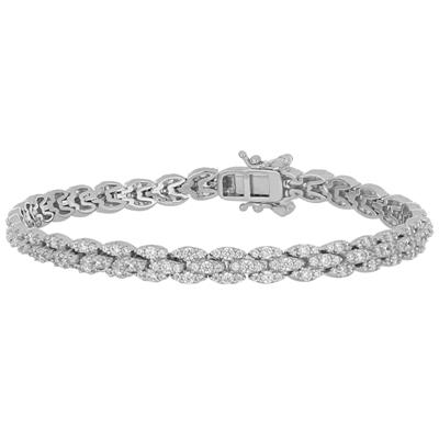 BRACCIALE TENNIS ZIRCONI OVALI GRANDI ZIRCONATI IN ARGENTO 925°/°°