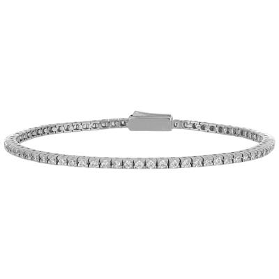 BRACCIALE TENNIS MADE IN ITALY MM1.75 P.BIANCHE IN ARGENTO 925°/°°