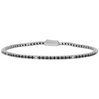 BRACCIALE TENNIS MADE IN ITALY MM1.75 9NERE+1BIANCA ARGENTO 925°/°°