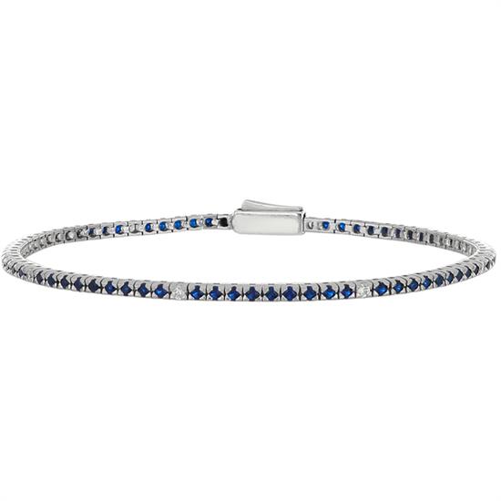 BRACCIALE TENNIS MADE IN ITALY MM1.75 9BLU+1BIANCA ARGENTO 925°/°°