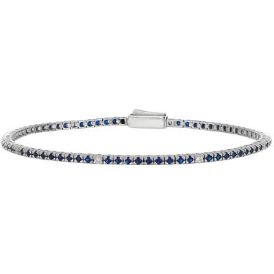 BRACCIALE TENNIS MADE IN ITALY MM1.75 9BLU+1BIANCA ARGENTO 925°/°°