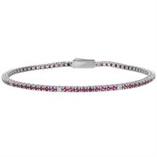 BRACCIALE TENNIS MADE IN ITALY MM1.75 9ROSSO+1BIANCA ARGENTO 925°/°°