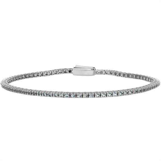 BRACCIALE TENNIS MADE IN ITALY MM1.75 ACQUAMARINA IN ARGENTO 925°/°°