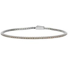 BRACCIALE TENNIS MADE IN ITALY MM1.75 CHAMPAGNE IN ARGENTO 925°/°°