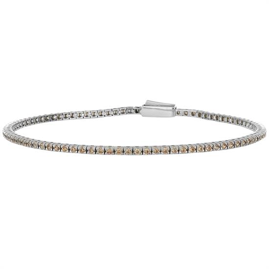 BRACCIALE TENNIS MADE IN ITALY MM1.75 CHAMPAGNE IN ARGENTO 925°/°°