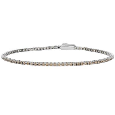 BRACCIALE TENNIS MADE IN ITALY MM1.75 CHAMPAGNE IN ARGENTO 925°/°°