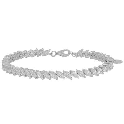 BRACCIALE TENNIS MULTI GOCCE OBLIQUE REGOLABILE IN ARGENTO 925°/°°