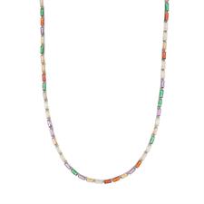 COLLANA TENNIS MULTI BAGUETTE IN ARGENTO 925°/°°