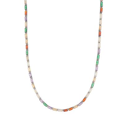 COLLANA TENNIS MULTI BAGUETTE IN ARGENTO 925°/°°