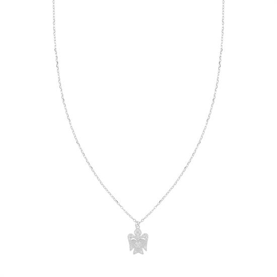 COLLANA ANGELO CON CUORE ZIRCONATO IN ARGENTO 925°/°°