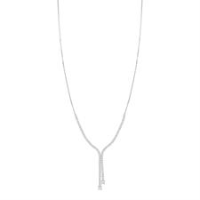 COLLANA TENNIS MORBIDA A CON DUE FILE ZIRCONATE IN ARGENTO 925°/°°