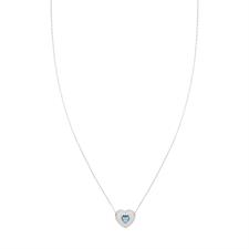 COLLANA CUORE COLOR CON CUORE MULTI ZIRCONI IN ARGENTO 925°/°°