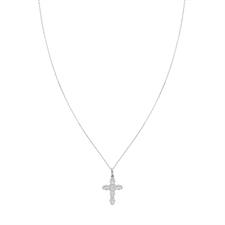 COLLANA CROCE ZIRCONI RETTANGOLARI COLOR IN ARGENTO 925°/°°