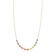 COLLANA ZIRCONI RETTANGOLARI E ROMBI COLOR ARGENTO 925°/°°