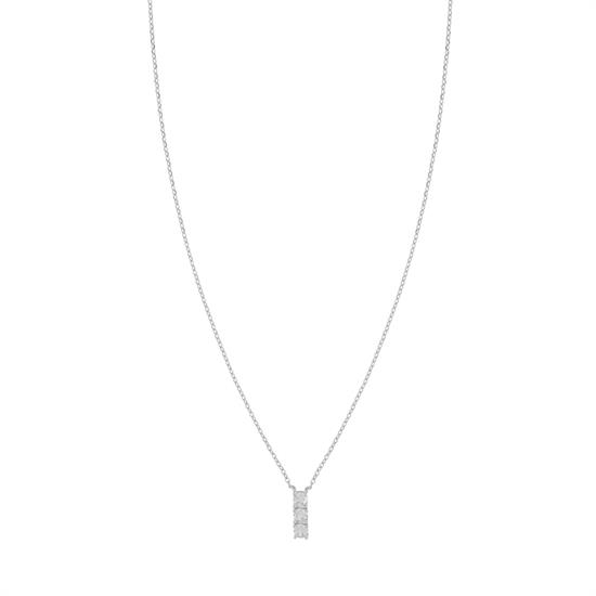 COLLANA TRILOGY ZIRCONI CON FORZATINA IN ARGENTO 925°/°°