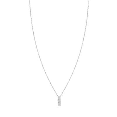 COLLANA TRILOGY ZIRCONI CON FORZATINA IN ARGENTO 925°/°°