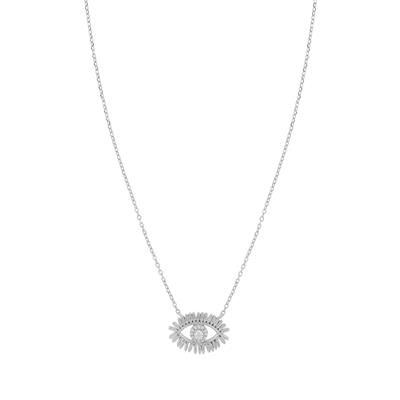 COLLANA OCCHIO TURCO CON BAGUETTE ZIRCONATE IN ARGENTO 925°/°°