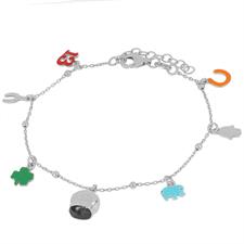 BRACCIALE SOGGETTI CAPRI SCARAMANTICI PENDENTI IN ARGENTO 925°/°°