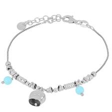 BRACCIALE CAPRI CAMPANELLA RONDELLE E P.TURCHESE IN ARGENTO 925°/°°