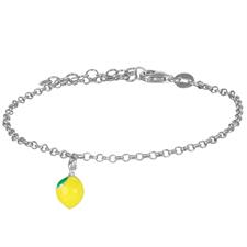 BRACCIALE ROLLO E LIMONE BOMBATO SMALTATO IN ARGENTO 925°/°°