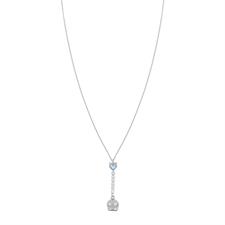 COLLANA CAPRI TENNIS CUORE E ZIRCONI CON CAMPANELLA ARGENTO 925°/°°