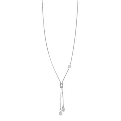 COLLANA POPCORN CON GOCCE PENDENTI ZIRCONE IN ARGENTO 925°/°°