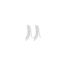 ORECCHINO EARCUFF FOGLIOLINE ZIRCONATE PICCOLE IN ARGENTO 925°/°°