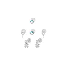 ORECCHINI SET ORESTTO PALLONCINO CIAMBELLA ZIRCONATA ARGENTO 925°/°°