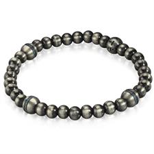 BRACCIALE PALLINI ELASTICO GREY VINTAGE ACC ZIRC AZZURRI