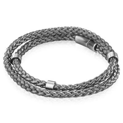 BRACCIALE ACCIAIO TRECCIA YARN GRIGIO