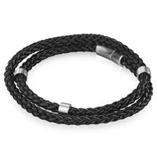 BRACCIALE ACCIAIO TRECCIA YARN NERI