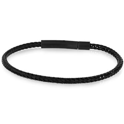 BRACCIALE CAVETTO MULTIFILO NERO ACCIAIO