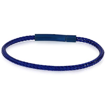 BRACCIALE CAVETTO MULTIFILO BLU ACCIAIO