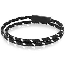 BRACCIALE ACCIAIO BLACK ESAGONALE TRECCIA BLACK