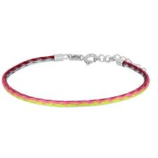 BRACCIALE CORDINO ARCOBALENO MIX COLOR IN ARGENTO 925°/°°