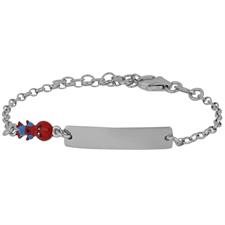 BRACCIALE BIMBO TARGHETTA E RAGNO SMALTO ARGENTO 925°/°°