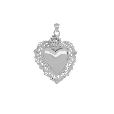 PENDENTE CUORE SACRO BIG IN ARGENTO 925°/°°