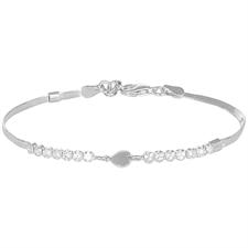 BRACCIALE CENTRO CUORE CON TENNIS E CATENA SNAKE IN ARGENTO 925°/°°