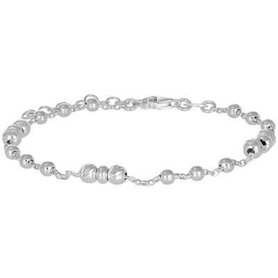 BRACCIALE PALLINI SLASH E CIAMBELLE CON ROLLO IN ARGENTO 925°/°°