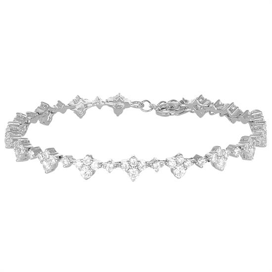 BRACCIALE ALTERNATO P.LUCE E SCINTILLE ZIRCONATE IN ARGENTO 925°/°°