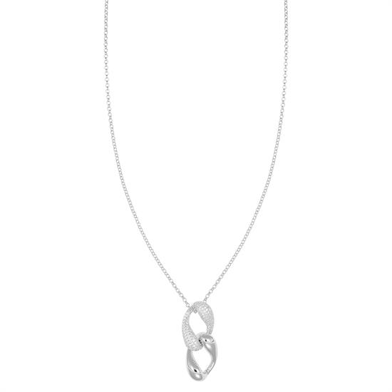 COLLANA ROLLO CON PENDENTE GROUMETTA ZIRCONATA IN ARGENTO 925°/°°