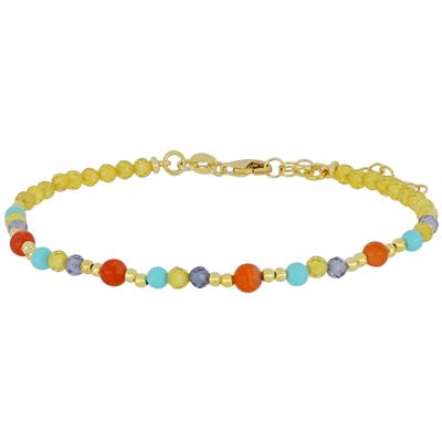 BRACCIALE SPINELLO LEMON AMET. P.TURCHESE E CORALLO ARGENTO 925°/°°