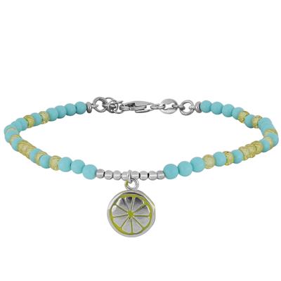 BRACCIALE P.TURCHE. SPINELLO LEMON E LIMONE SMALTATO ARGENTO 925°/°°