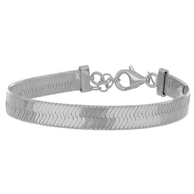 BRACCIALE SNAKE PIATTA MAXI 7MM IN ARGENTO 925°/°°