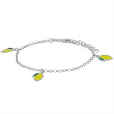 BRACCIALE ROLLO' TRE LIMONI LASTRA SMALTATI PENDENTI ARGENTO 925°/°°