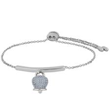 BRACCIALE BARRETTA CAMPANELLA MINI RODIO IN ARGENTO 925°/°° ZIRCONI