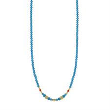 COLLANA CORALLO SPINELLO BLU APATITE ARGENTO 925°/°°