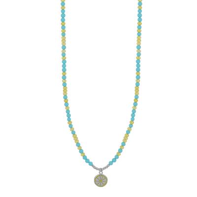 COLLANA P.TURCHESE SPINELLO LEMON E LIMONE SMALTATO ARGENTO 925°/°°