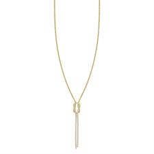 COLLANA NODO ZIRCONATO CON CATENA POP CORN IN ARGENTO 925°/°°