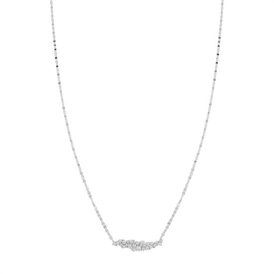 COLLANA BARRETTA MIX ZIRCONI CON CATENA DIAMANTATA ARGENTO 925°/°°